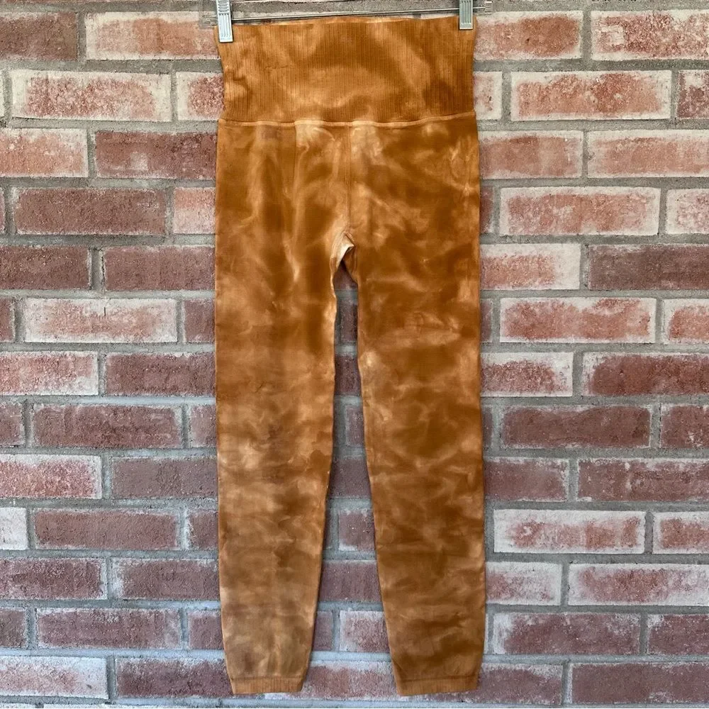 Free People Space Dye Om Ashanti Leggings Women’s Medium Large Orange Beige
